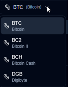 Offering BTC,BCH,BC2,DGB pools